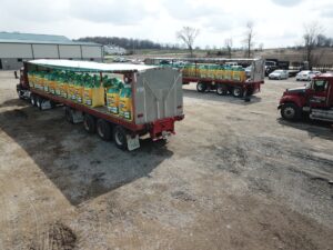 Zander Sod Co. Limited delivery trucks are ready to deliver.